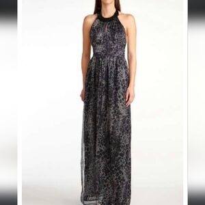 Eric Daman Charlotte Russe Leopard Printed Chiffon Maxi Dress